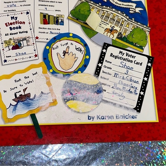 ELECTION Resources Lot of 2 Activity Books and Patriotic Bunting Accents - Picture 9 of 16
